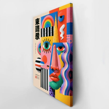 Πίνακας σε Καμβά JAPANESE ABSTRACT FACE -  Sticky 2