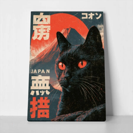 Πίνακας σε Καμβά JAPANESE CAT 2 - 