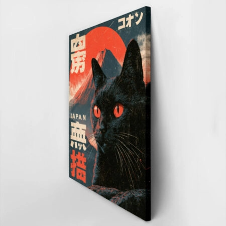 Πίνακας σε Καμβά JAPANESE CAT 2 -  Sticky 2