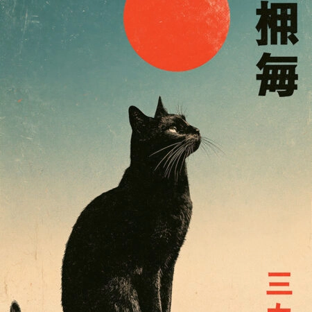 Πίνακας σε Καμβά JAPANESE CAT 4 -  Sticky 5