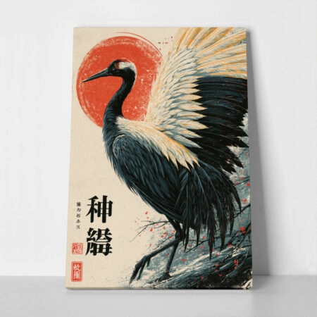 Πίνακας σε Καμβά JAPANESE CRANE 4 - 