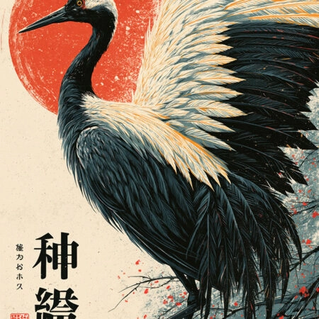 Πίνακας σε Καμβά JAPANESE CRANE 4 -  Sticky 5