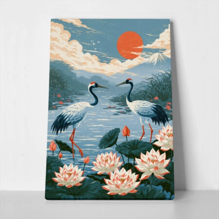 Πίνακας σε Καμβά JAPANESE CRANES 3 - 