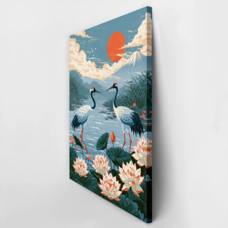 Πίνακας σε Καμβά JAPANESE CRANES 3 -  Sticky 2