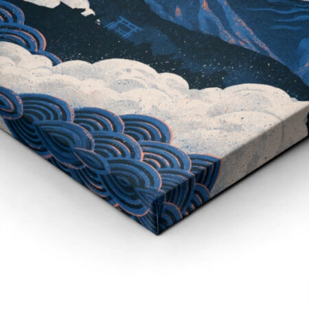Πίνακας σε Καμβά JAPANESE CRANES WITH MOUNTAINS -  Sticky 1