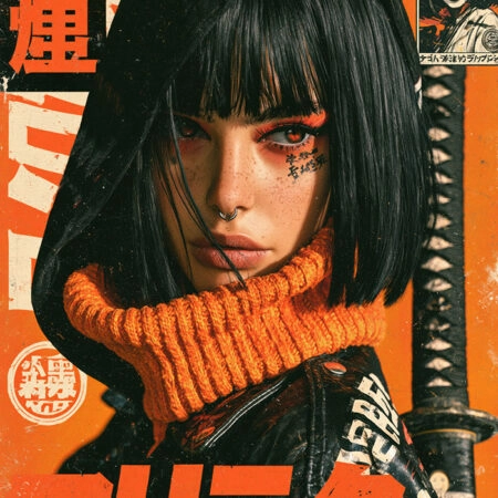 Πίνακας σε Καμβά JAPANESE CYBERPUNK -  Sticky 5