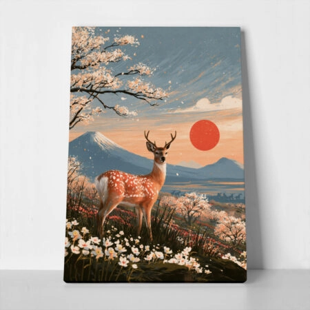 Πίνακας σε Καμβά JAPANESE DEER 2 - 
