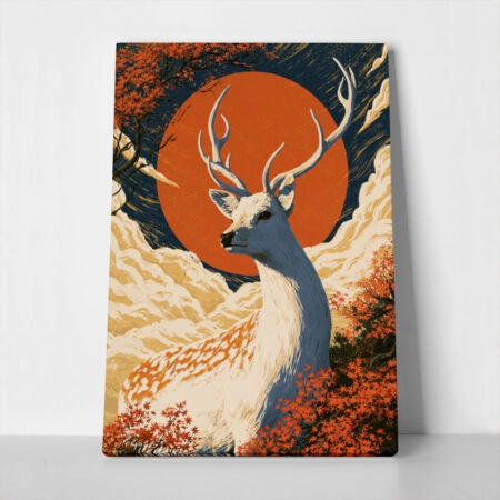 Πίνακας σε Καμβά JAPANESE DEER - 