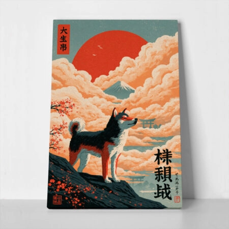 Πίνακας σε Καμβά JAPANESE DOG 2 - 