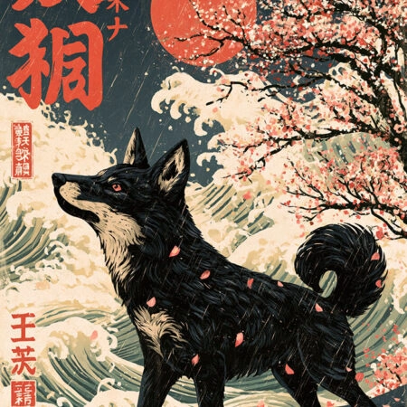 Πίνακας σε Καμβά JAPANESE DOG -  Sticky 5