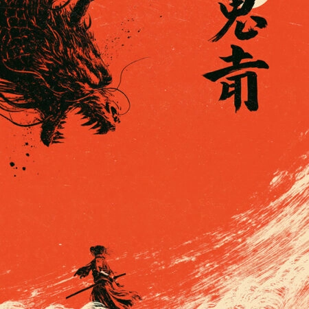 Πίνακας σε Καμβά JAPANESE DRAGON AND SAMURAI -  Sticky 5
