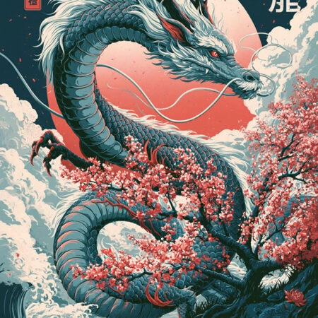 Πίνακας σε Καμβά JAPANESE DRAGON -  Sticky 5