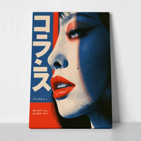 Πίνακας σε Καμβά JAPANESE FACE 3 - 