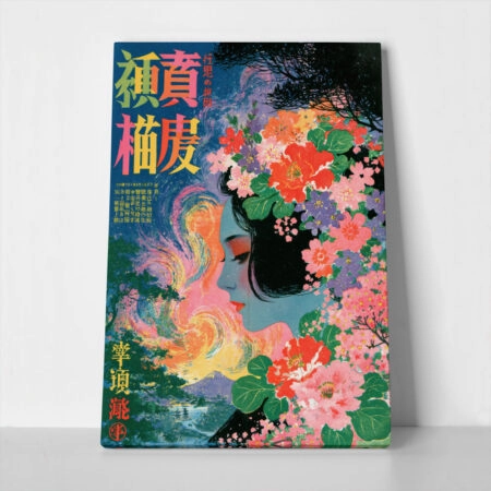 Πίνακας σε Καμβά JAPANESE FLORAL ART - 