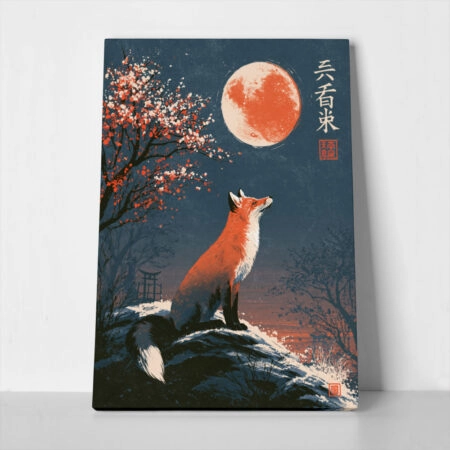Πίνακας σε Καμβά JAPANESE FOX 2 - 
