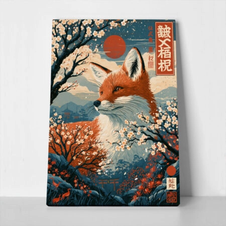 Πίνακας σε Καμβά JAPANESE FOX - 