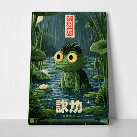Πίνακας σε Καμβά JAPANESE FROG 2 - 