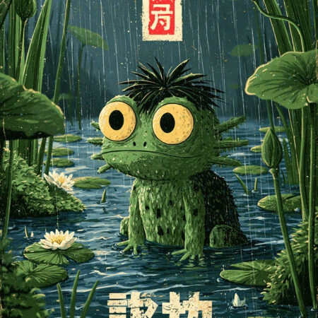 Πίνακας σε Καμβά JAPANESE FROG 2 -  Sticky 5