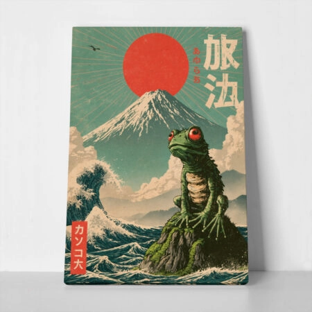 Πίνακας σε Καμβά JAPANESE FROG - 