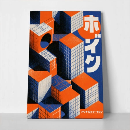 Πίνακας σε Καμβά JAPANESE GEOMETRIC TYPOGRAPHY 2 - 