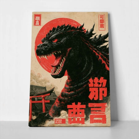 Πίνακας σε Καμβά JAPANESE GODZILLA 3 - 