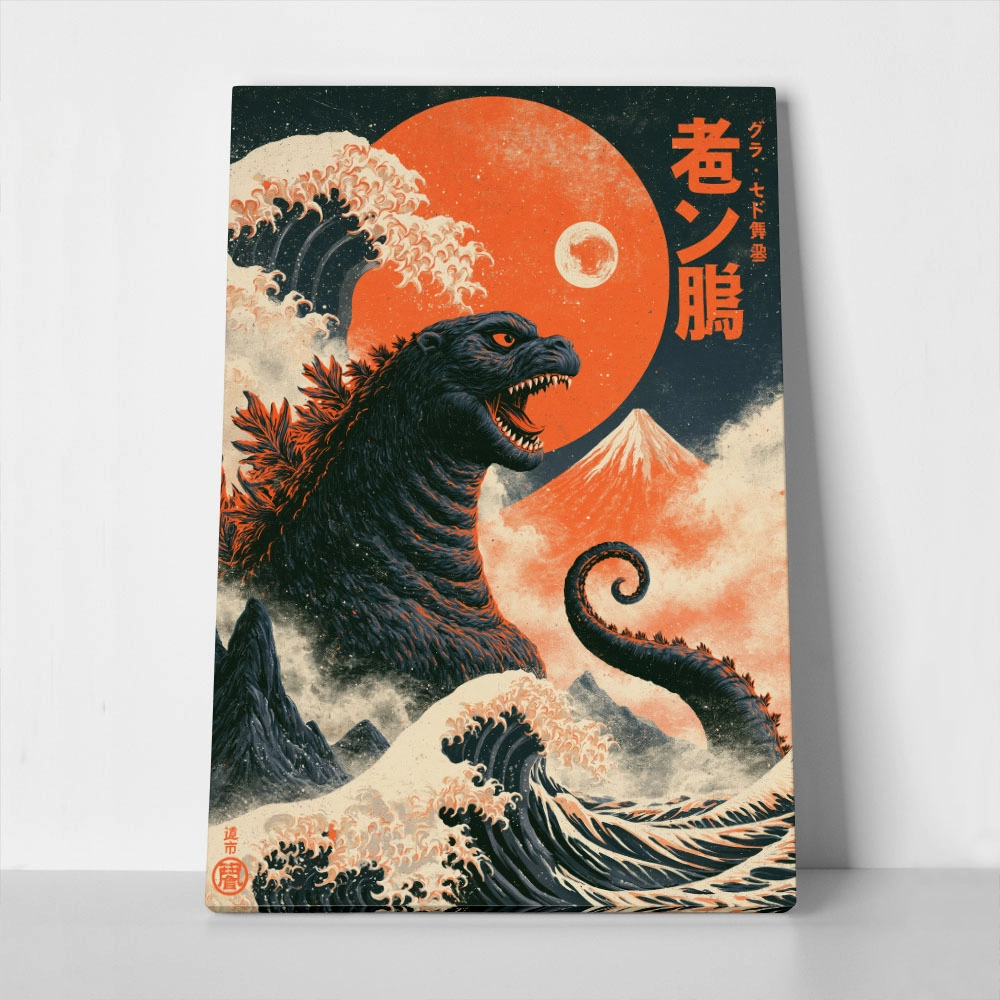 Πίνακας σε Καμβά JAPANESE GODZILLA 4