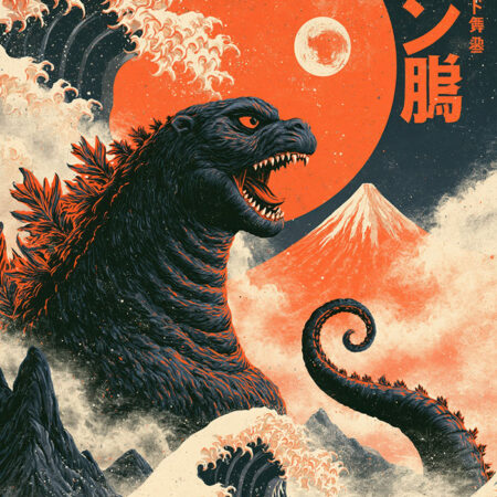 Πίνακας σε Καμβά JAPANESE GODZILLA 4 -  Sticky 5