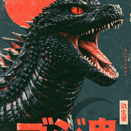Πίνακας σε Καμβά JAPANESE GODZILLA 5 -  Sticky 5