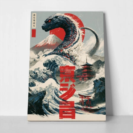 Πίνακας σε Καμβά JAPANESE GODZILLA 6 - 