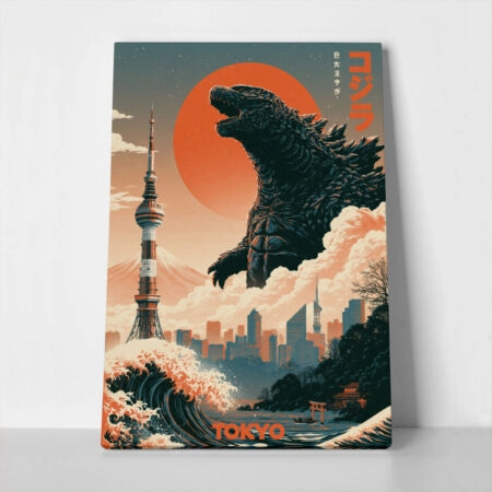 Πίνακας σε Καμβά JAPANESE GODZILLA 7 - 