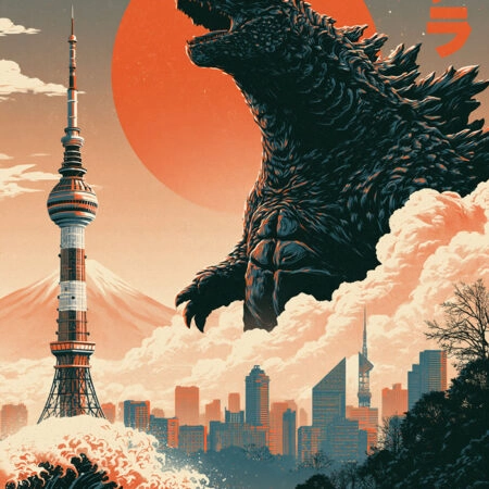 Πίνακας σε Καμβά JAPANESE GODZILLA 7 -  Sticky 5