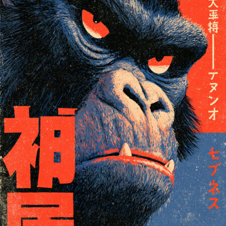 Πίνακας σε Καμβά JAPANESE GORILLA -  Sticky 5