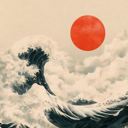 Πίνακας σε Καμβά JAPANESE GREAT WAVE 2 -  Sticky 5