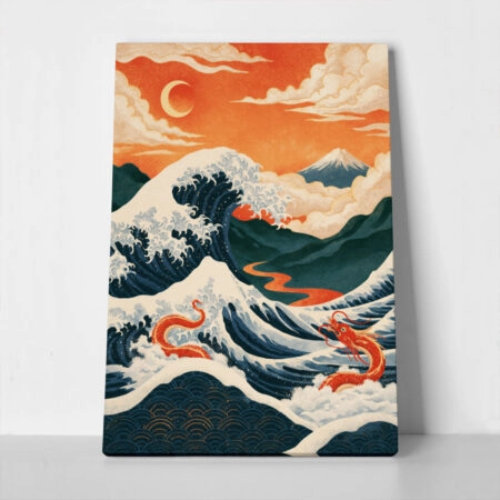 Πίνακας σε Καμβά JAPANESE GREAT WAVE 4