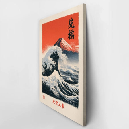 Πίνακας σε Καμβά JAPANESE GREAT WAVE WITH MOUNT FUJI 2 -  Sticky 2