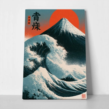 Πίνακας σε Καμβά JAPANESE GREAT WAVE WITH MOUNT FUJI