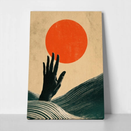 Πίνακας σε Καμβά JAPANESE HAND IN WAVES - 