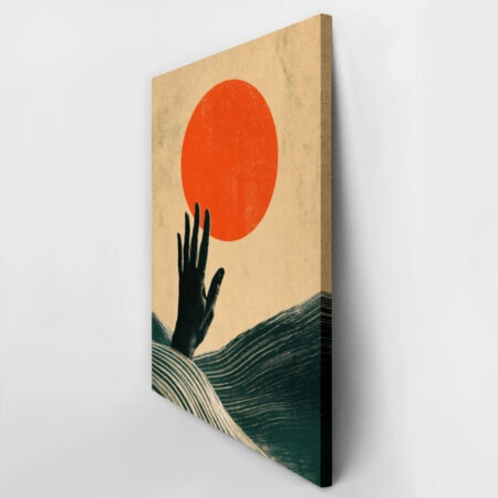 Πίνακας σε Καμβά JAPANESE HAND IN WAVES -  Sticky 2