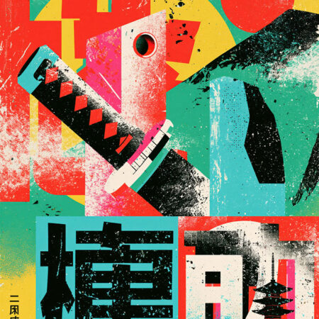 Πίνακας σε Καμβά JAPANESE KATANA TYPOGRAPHY -  Sticky 5