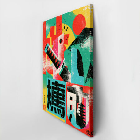 Πίνακας σε Καμβά JAPANESE KATANA TYPOGRAPHY -  Sticky 2