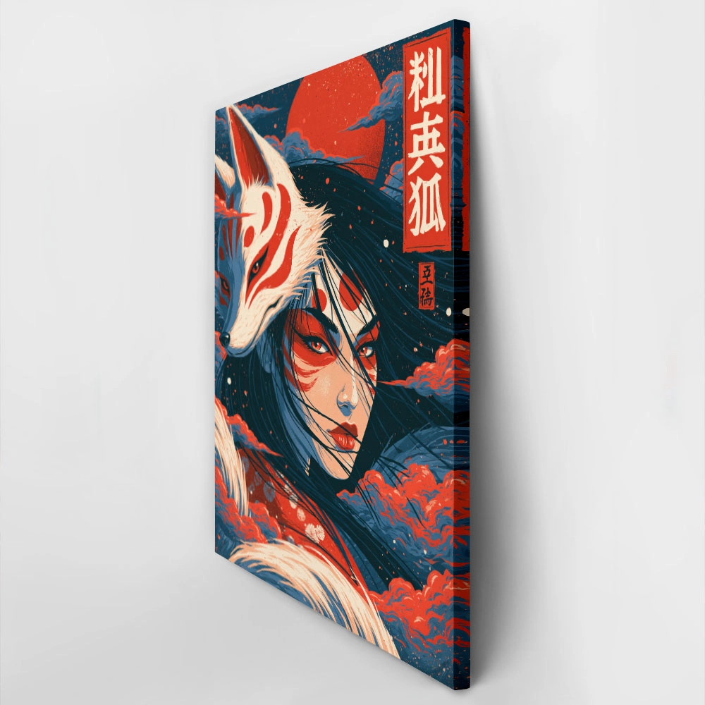 Πίνακας σε Καμβά JAPANESE KITSUNE MASK