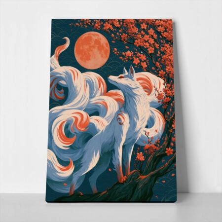 Πίνακας σε Καμβά JAPANESE KITSUNE - 