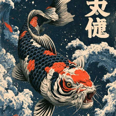 Πίνακας σε Καμβά JAPANESE KOI -  Sticky 5