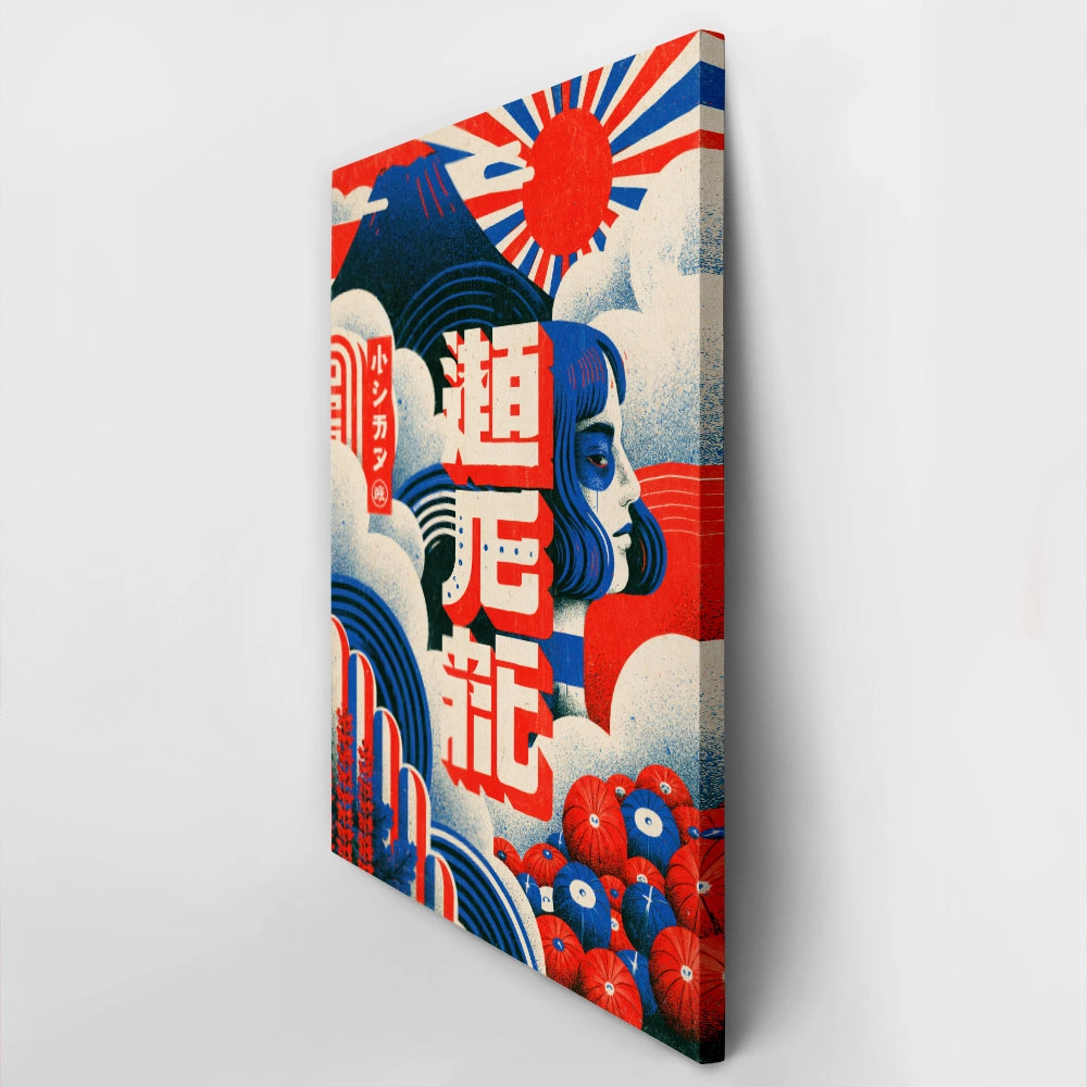 Πίνακας σε Καμβά JAPANESE LANDSCAPE TYPOGRAPHY