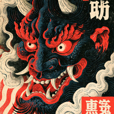 Πίνακας σε Καμβά JAPANESE ONI DEMON 2 -  Sticky 5