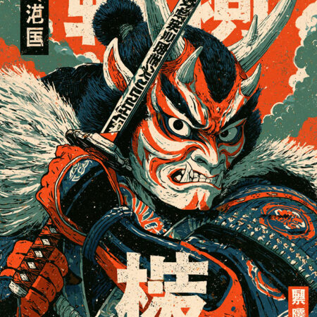 Πίνακας σε Καμβά JAPANESE ONI DEMON -  Sticky 5