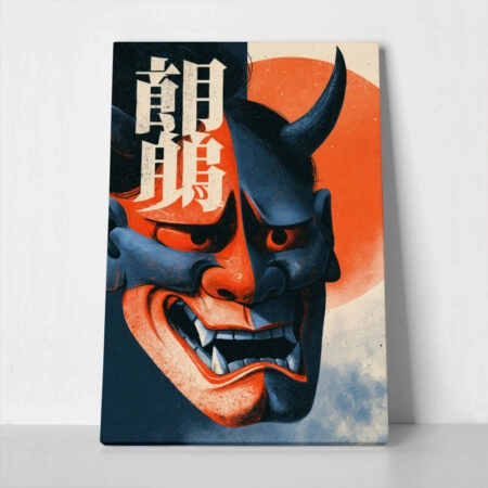 Πίνακας σε Καμβά JAPANESE ONI MASK 2 - 