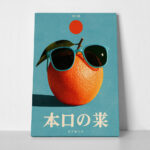 Πίνακας σε Καμβά JAPANESE ORANGE WITH SUNGLASSES