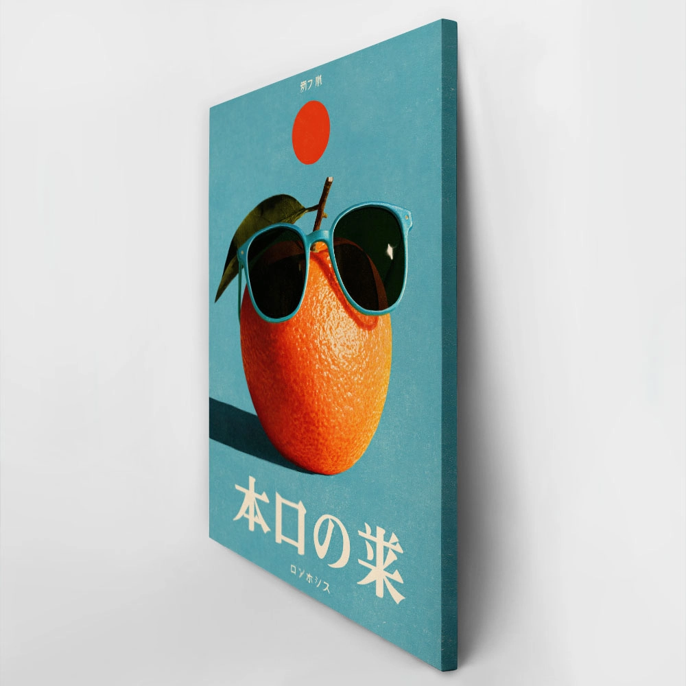 Πίνακας σε Καμβά JAPANESE ORANGE WITH SUNGLASSES