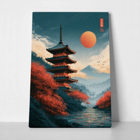 Πίνακας σε Καμβά JAPANESE PAGODA 6 - 